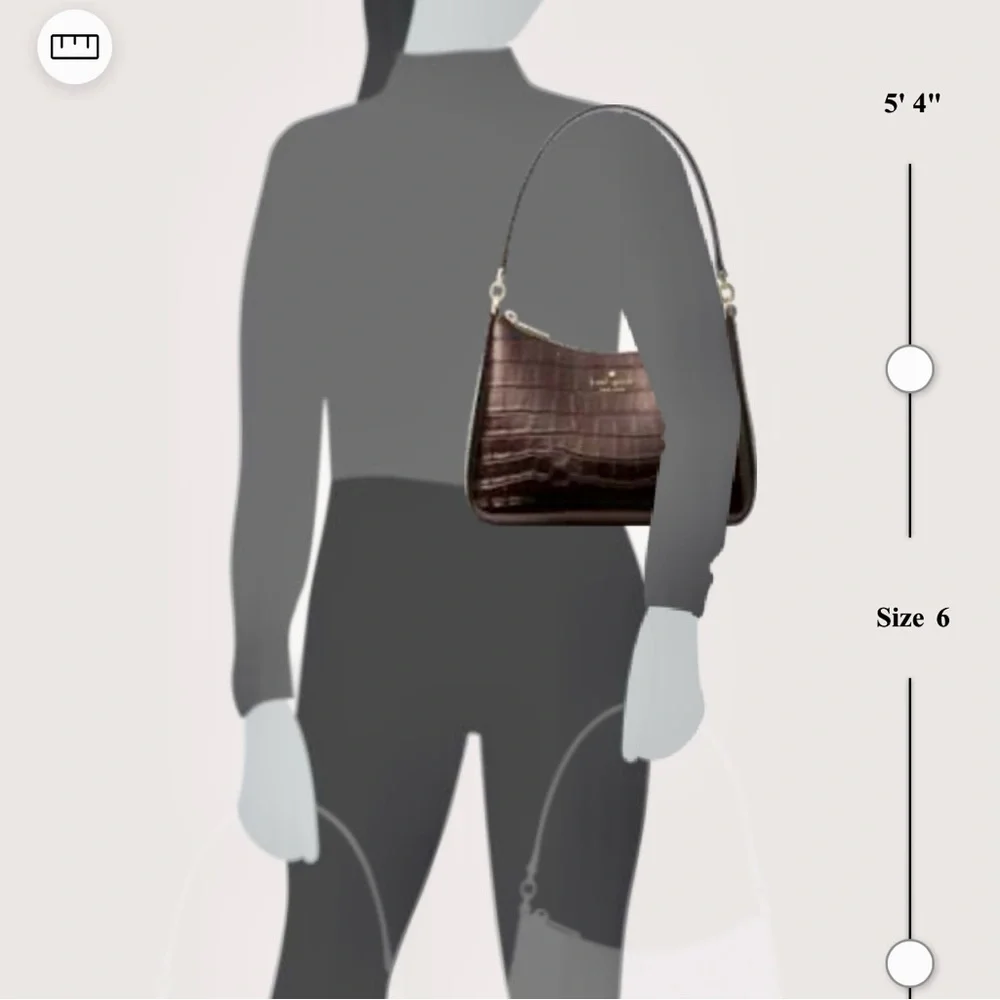 🤎💛 NWT KATE SPADE Margot Metallic Croc Embossed Convertible Shoulder Bag – NEW - Picture 3 of 7